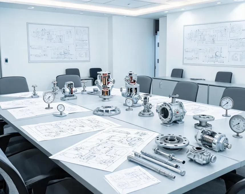 Watts engineering office and parts review table