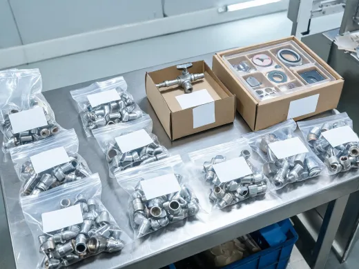 Pipe fitting packaging and shipment table